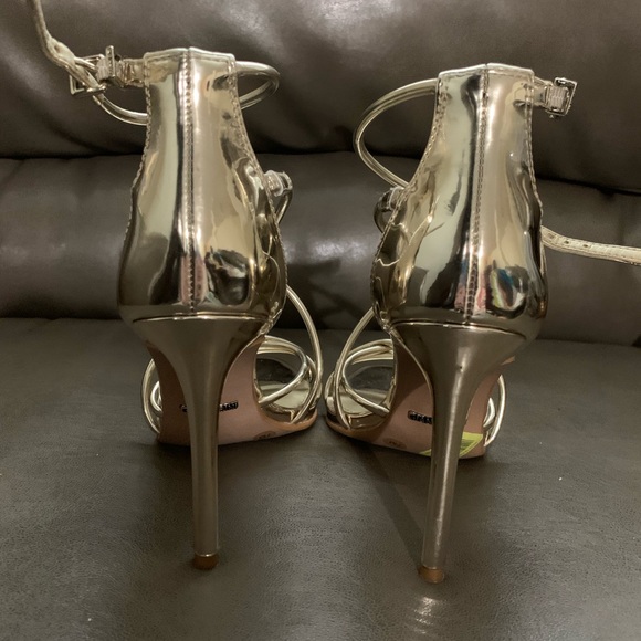 Gianni Bini Gold Strappy Heel Sandals - Picture 4 of 8